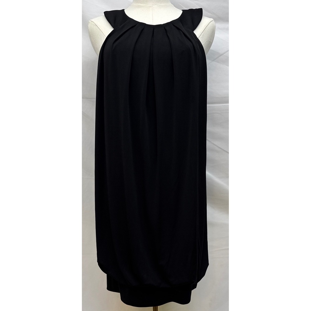 Maggy London Black Cocktail Dress Petite 12P Sleeveless Bubble Hem NWT